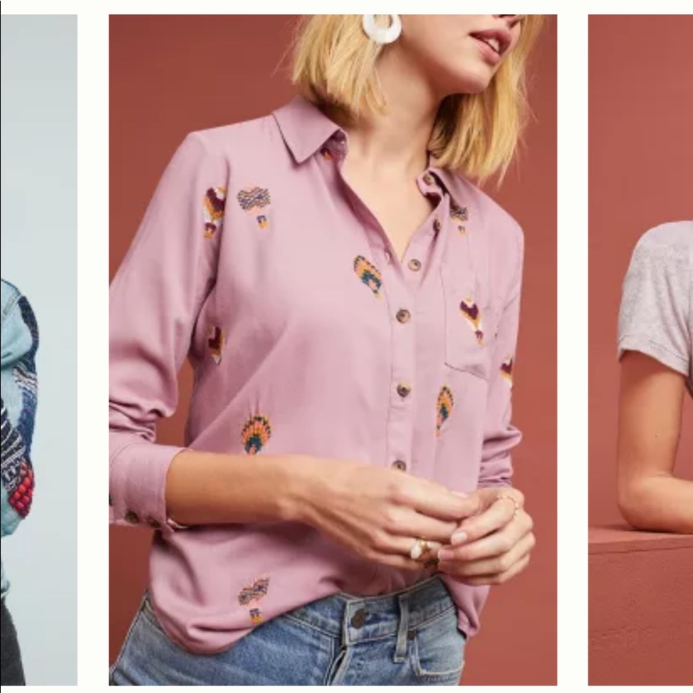 Anthropologie embroidered shirt